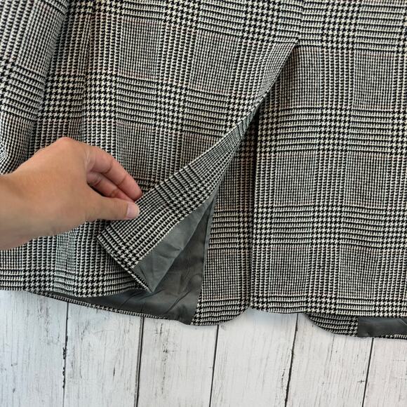 VTG 80's Brooks Brothers Black Wool Houndstooth Windowpane Blazer Size 46 Long - Picture 6 of 14